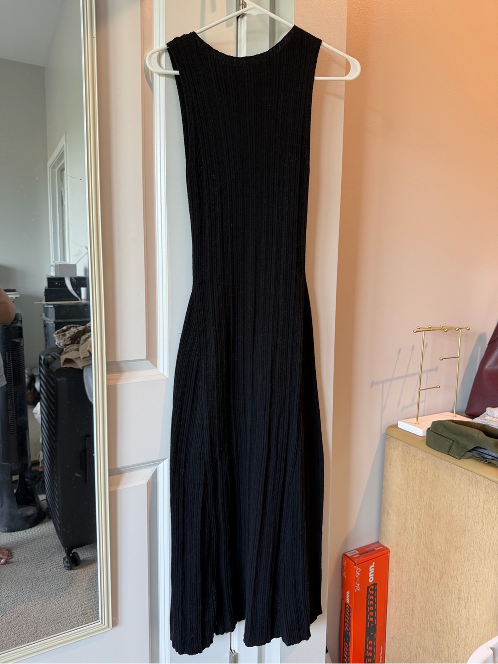 a new day Black Ribbed Sleeveless Maxi Dress